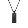 Collier Homme Gravé Acier – Médaille Rectangulaire Noir