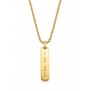 Collier personnalisé homme médaille rectangulaire Dorée, acier