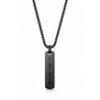 Collier personnalisé homme médaille rectangulaire Noir, acier