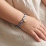 Bracelet enfant tressé paillette violet, bleu marine, turquoise avec charms