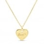 Collier personnalisé médaille coeur, plaqué or