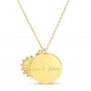 Packshot du Collier personnalisé médaille 20 mm avec pendentif martelé soleil Plaqué Or