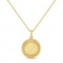 Collier médaille perlée et initiale gravée, plaqué or