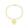 Packshot bracelet trombone médaille cœur Plaqué Or