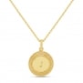 Collier personnalisé médaille 17 mm perlée initiale Plaqué Or