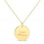 Collier personnalisé médaille martelée 20 mm Plaqué Or