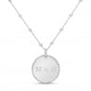 Collier personnalisé médaille 18 mm perlée Argent