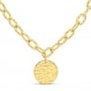 Collier personnalisé maille arrondie et médaille martelée, plaqué or