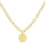 Collier personnalisé maille arrondie et médaille martelée, plaqué or