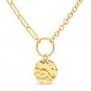 Collier personnalisé double maille et médaille martelée, plaqué or