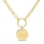 Collier personnalisé double maille et médaille martelée, plaqué or