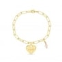 Bracelet trombone médaille coeur 14 mm Plaqué Or