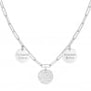 Collier grande maille triple médailles à graver, argent