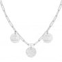 Collier grande maille triple médailles à graver, argent