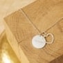 Collier personnalisé médaille lisse et charm coeur ajouré, argent