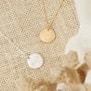 Collier personnalisé médaille perlée, argent