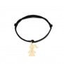 Bracelet cordon et pendentif fille 15 mm en Plaqué Or personnalisé
