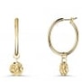 Boucles d'oreilles médailles martelées initiales en Plaqué Or