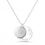 Collier médaille gravée & charm coquillage, argent