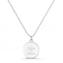 Collier médaille gravé nacre blanche, argent