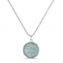 Collier médaille gravée nacre verte, argent