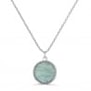 Collier pendentif nacre verte 15 mm en Argent