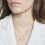 Collier personnalisé médaille et pierre transparente, plaqué or