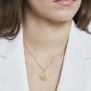Collier personnalisé double médaille martelée et lisse, plaqué or