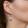 Boucles d'oreilles médailles martelées initiales en Argent