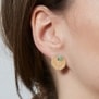 Boucles d'oreilles puces avec pierres vertes en Plaqué Or