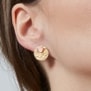 Boucles d'oreilles martelées puces avec pierres roses en Plaqué Or