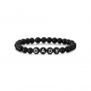 Bracelet personnalisé perles noires avec perles lettres