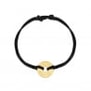 Bracelet cordon enfant médaille cible gravée, plaqué or