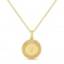 Collier enfant médaille perlée et initiale gravée, plaqué or