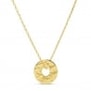Collier enfant personnalisé médaille cible martelée, plaqué or