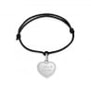 Packshot bracelet cordon personnalisé enfant pendentif coeur perlé argent
