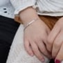 Bracelet enfant gourmette plaque personnalisée Argent