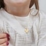 Collier personnalisé enfant médaille 14 mm cœur plat Plaqué Or