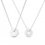Duo colliers personnalisés homme femme médaille cible argent