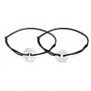 Duo bracelets cordons personnalisés homme femme médaille cible argent