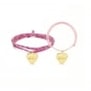 Duo bracelets cordons personnalisés femme - enfants cœur plaqué or