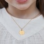 Collier personnalisé enfant médaille dessin ange, plaqué or