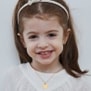 Collier personnalisé enfant médaille dessin ange, plaqué or