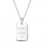 Collier gravé homme médaille rectangulaire, argent