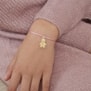 Bracelet cordon enfant et pendentif garçon 15 mm en Plaqué Or personnalisé
