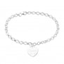 Bracelet fine maille avec médaille cœur 14 mm Argent