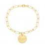 Bracelet trombone & médaille gravée, plaqué or