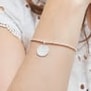 Bracelet élastique perles Argent et médaille 15 mm gravée