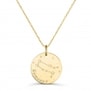 Collier astro médaille gravée Gémeaux, plaqué or