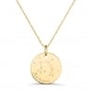 Collier astro médaille gravée Balance, plaqué or